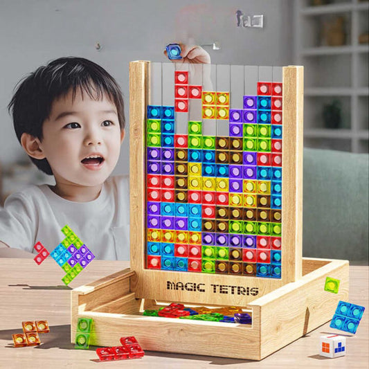Magic Tetris Game Made of Wood (Standard Model)